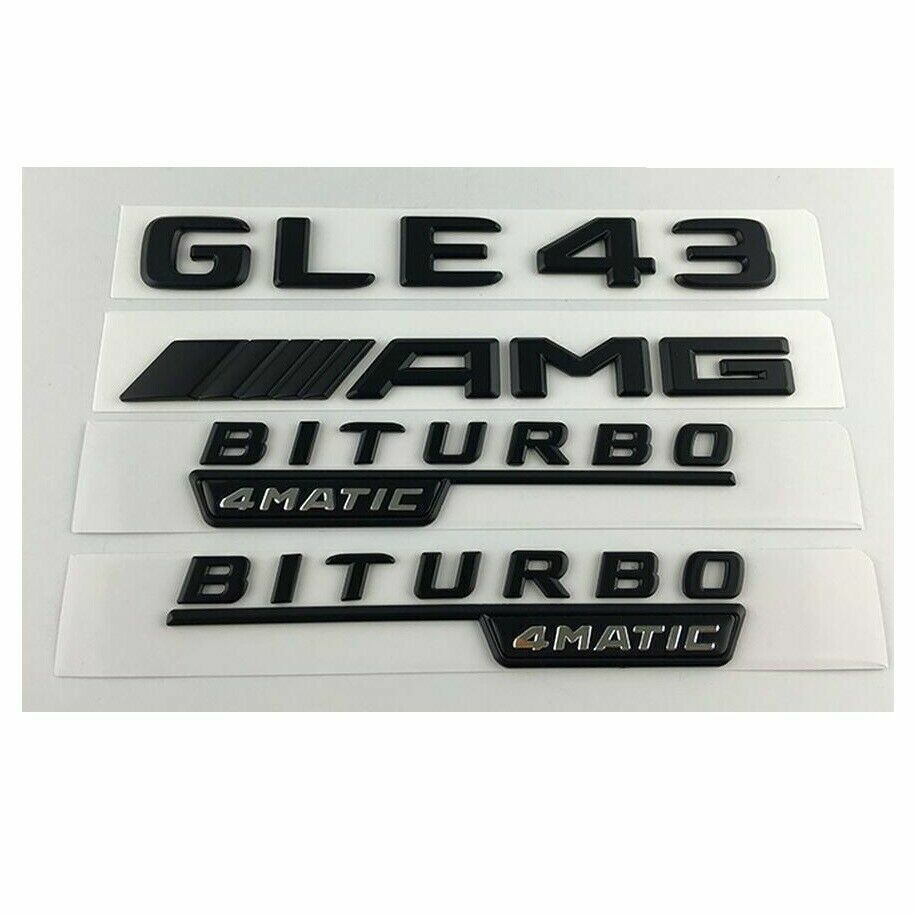 Black Trunk Emblems Badges for W166 C292 GLE43 AMG BITURBO 4MATIC