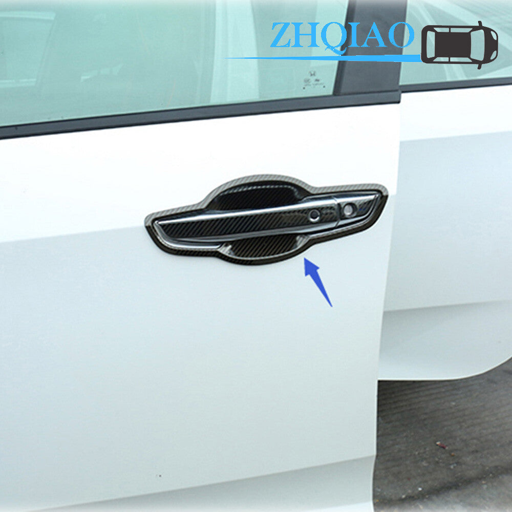 Carbon Fiber Outer Door Handle Bowl Cover Trim Fit for Honda for Civic 2016