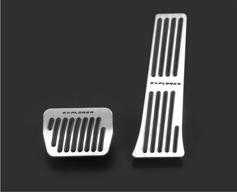 Foot-operated gas brake pedal, silver automatic accessory, suitable for Ford Explorer 2020 AT