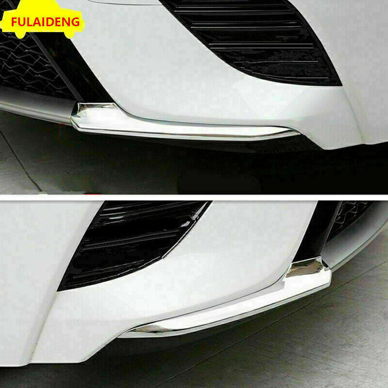 2X for Toyota for Camry SE XSE 2018-2020 Chrome Front Bumper Guard Corner Lip Cover
