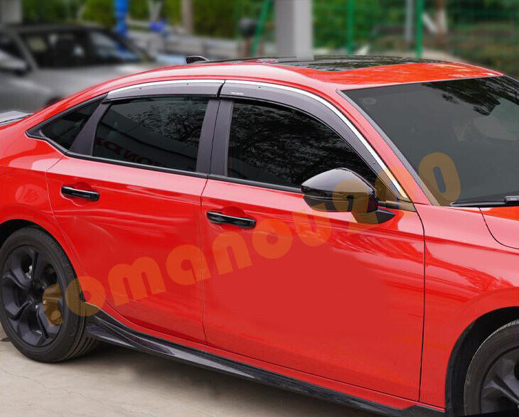 for Honda for Civic 2022-2024 Window Visors Sun Rain Guard Deflector W/Chrome Trim