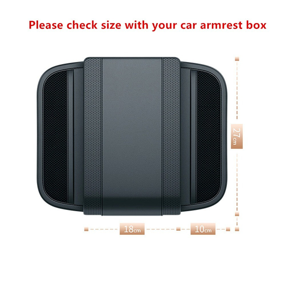 PU Leather Car Armrest Box Cover Elbow Support Heighten Protector Black New n