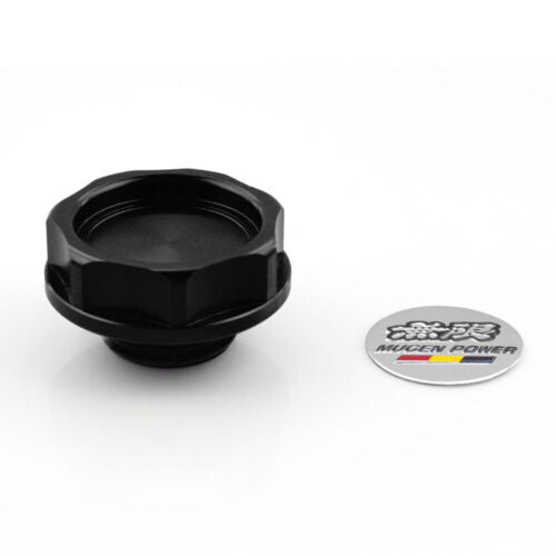 JDM Black Engine Oil Filler Cap + Radiator Cap +Battery Tie Down Q