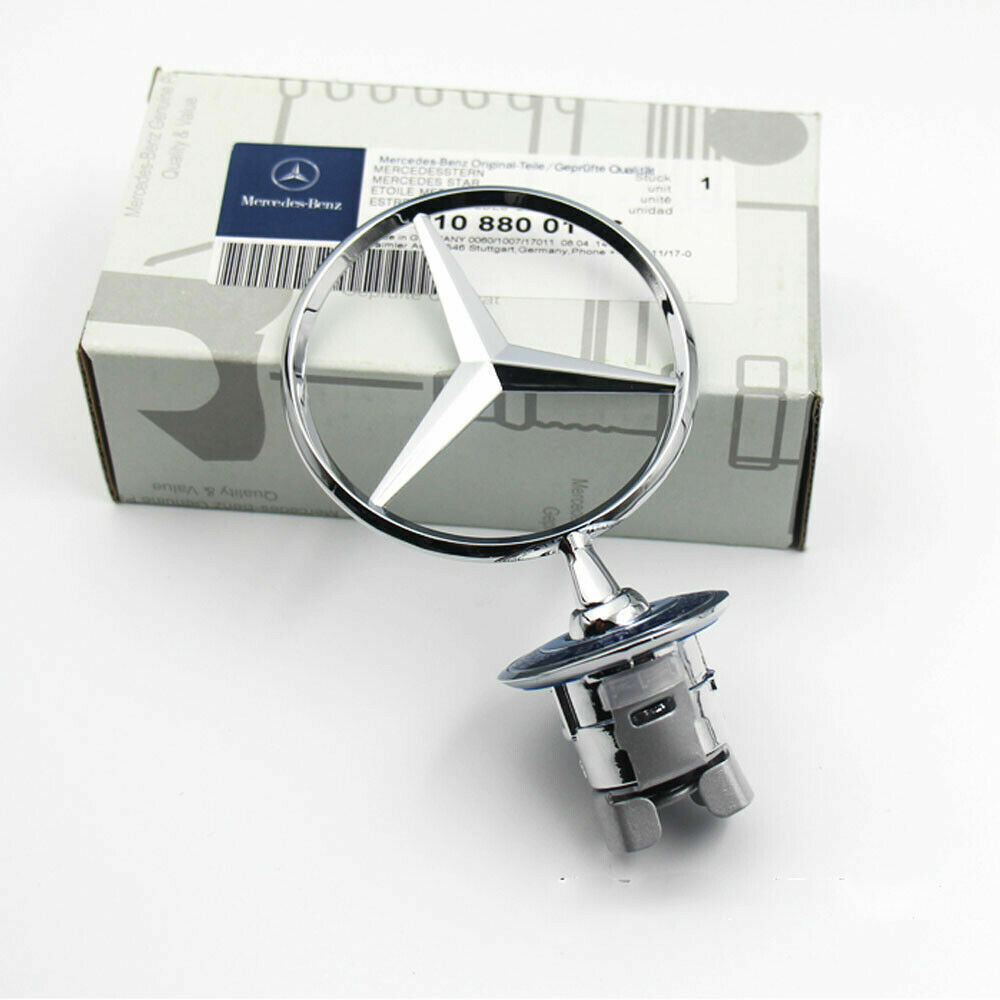 NEW Chrome Star Hood Logo Badge Emblem For C-Class E-Class S-Class