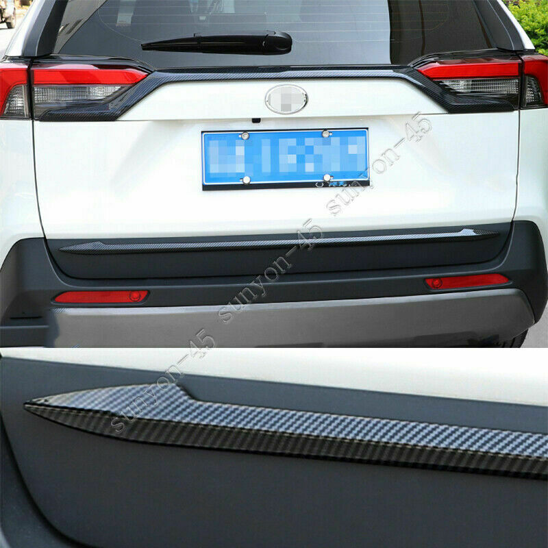 for Toyota RAV4 2019-2024 Carbon Fiber Rear Tailgate Trunk Lid Lower Strip Trim