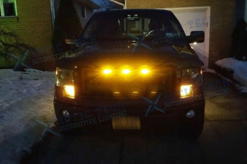 for Ford F-150 2010-2024 yellow Style Front Grill LED Marker Light Kit