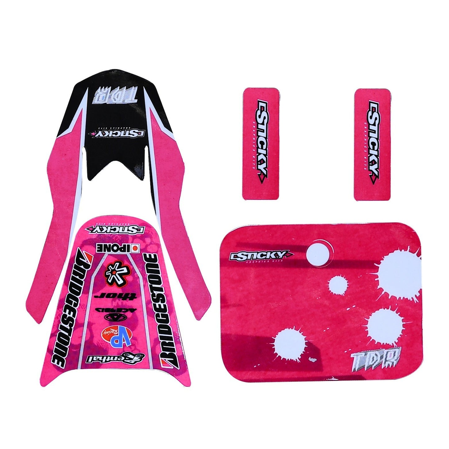 Pink graphic kit decals for Honda CRF 50 Atomik SSR 110 125cc Pitpro