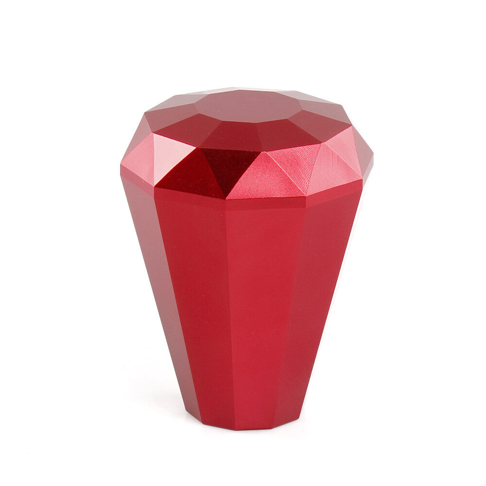 Universal Aluminium Diamond Gear Shift Knob Manual Shifter with Head Adapter Red