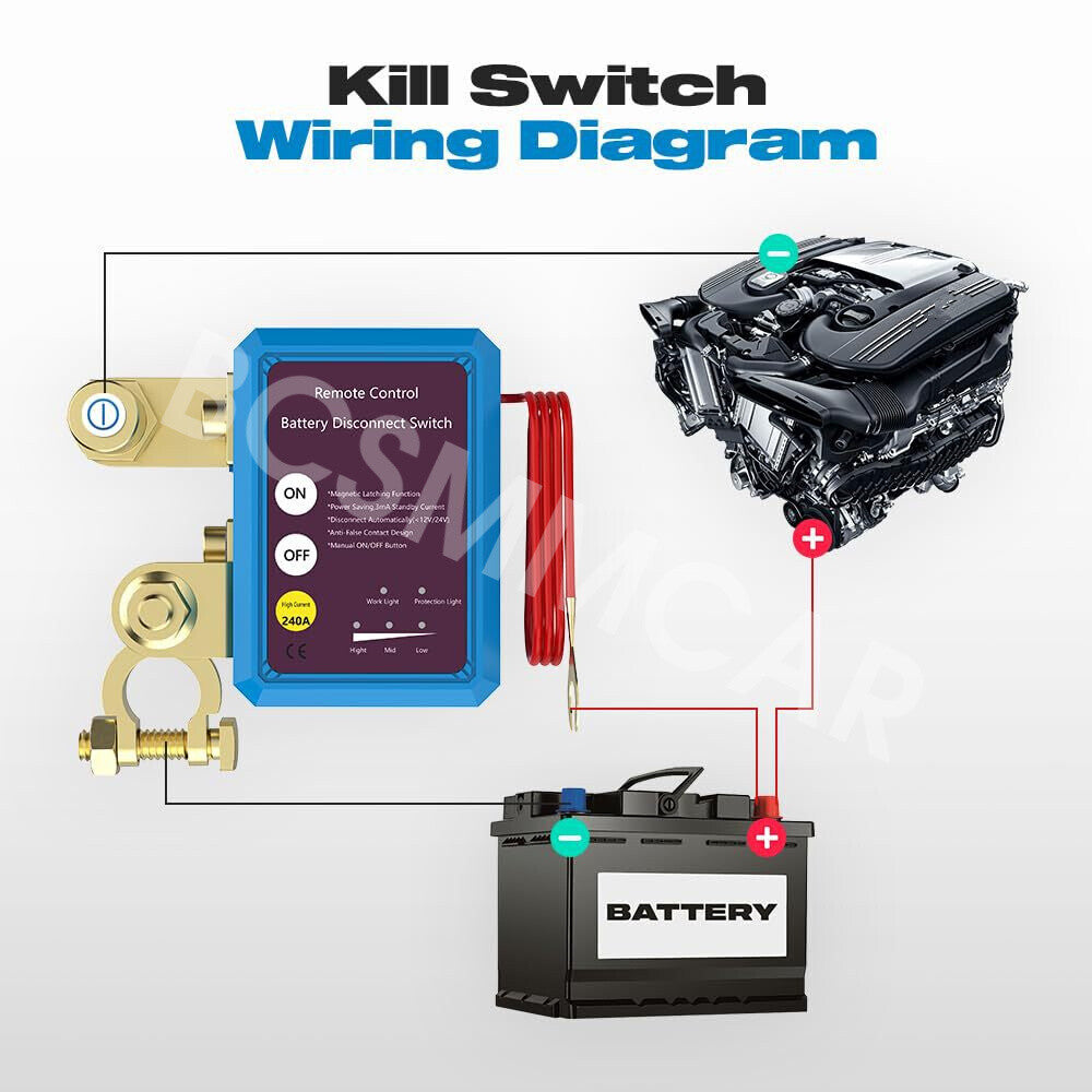 240A Battery Isolator Switch Disconnect Power Cut Off Kill for Truck Car Boat RV Q
