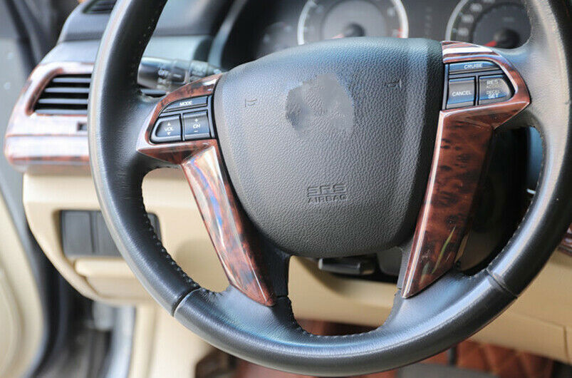 Steering Wheel Button Frame Trim for Honda Accord Crosstour 08-2013 Wood Grain