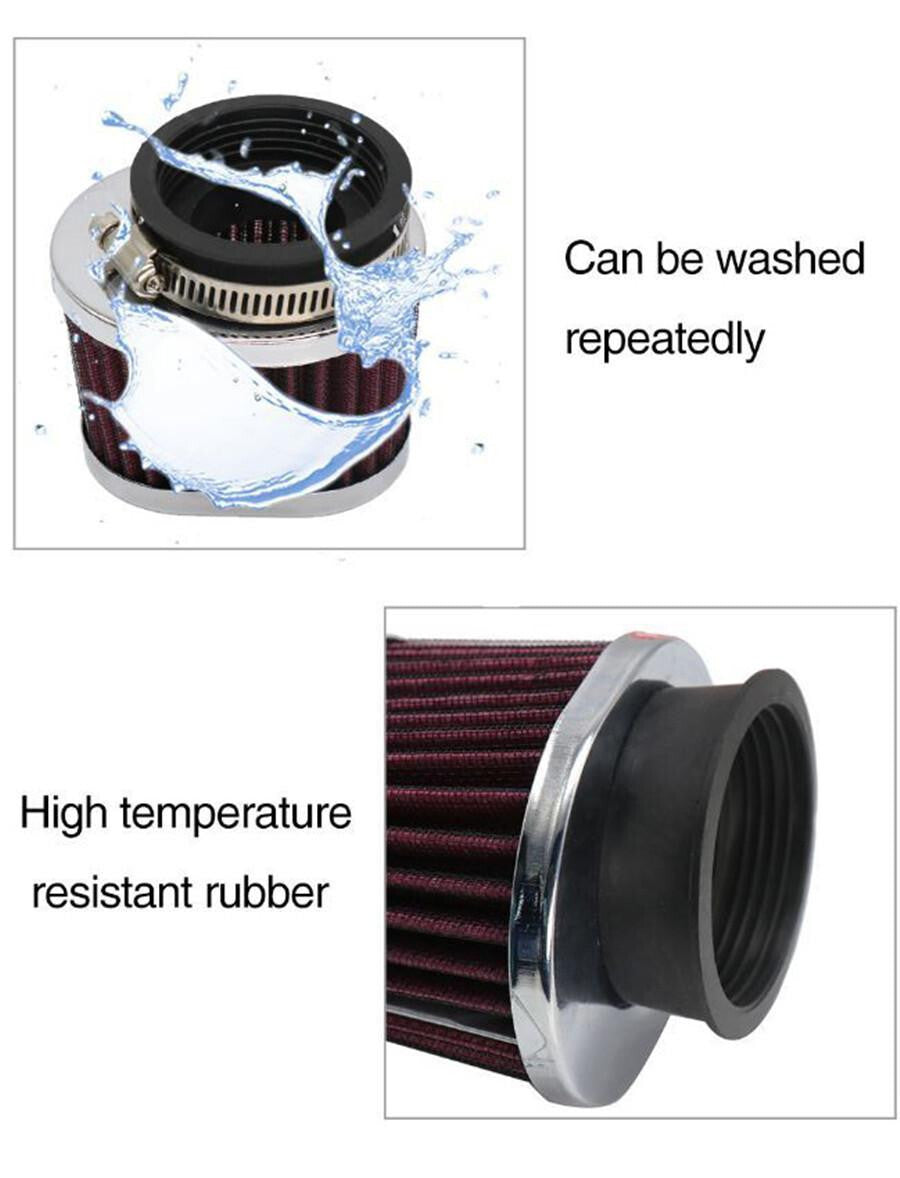 2x 45mm Motorcycle High Flow Air Filter Engine Inlet Intake Cleaner Pod Reusable Q