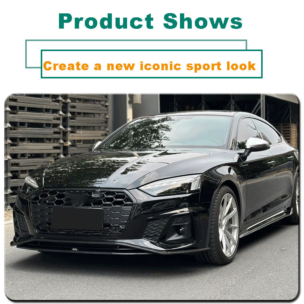 for Audi A5 S-LINE S5 Sportback 20-22 Dry Carbon Fiber Front Bumper Lip Spoiler