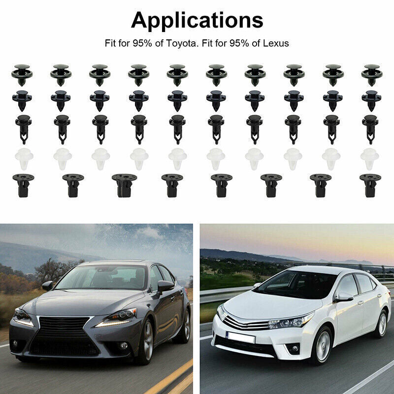 100PCS Vehicle Body Retainer Clips Kit Push Type Fasteners for Toyota for Lexus