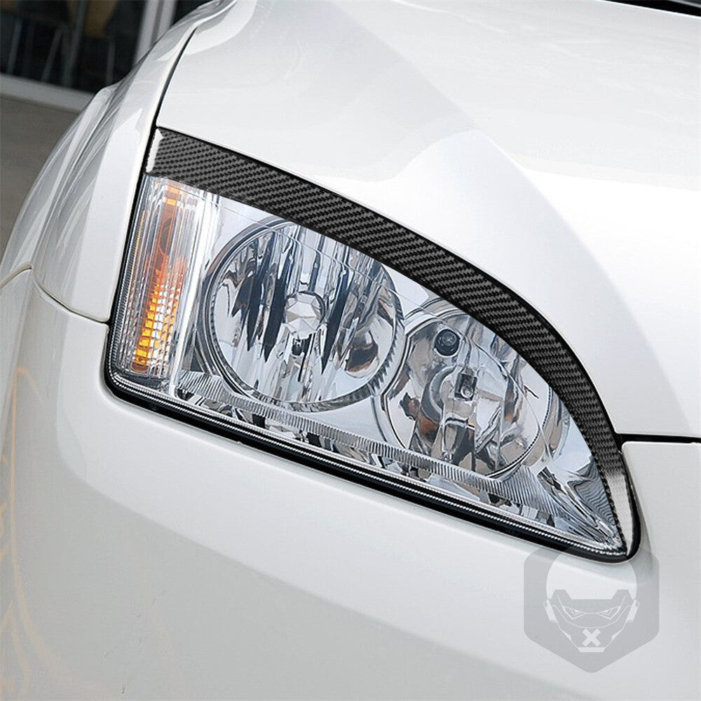 Carbon Fiber Front Headlight Eyelids Eyebrow Panel Trim for Ford Focus 2005-2008