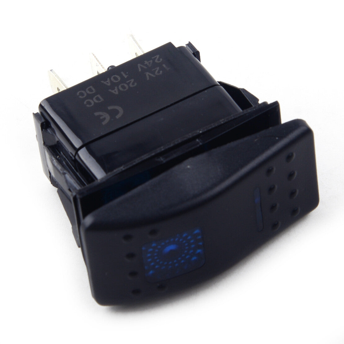 ON-OFF-ON 3 Position DPDT Boat Rocker Switch DC 12/24V 7 Pin Blue LED v
