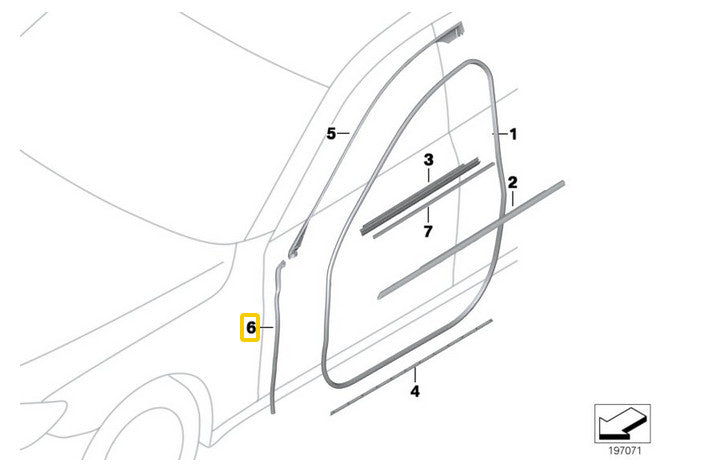 Front left and right rubber door seals suitable for F01, F02, 740i, 740Li, 750i, 750Li, 760Li- n