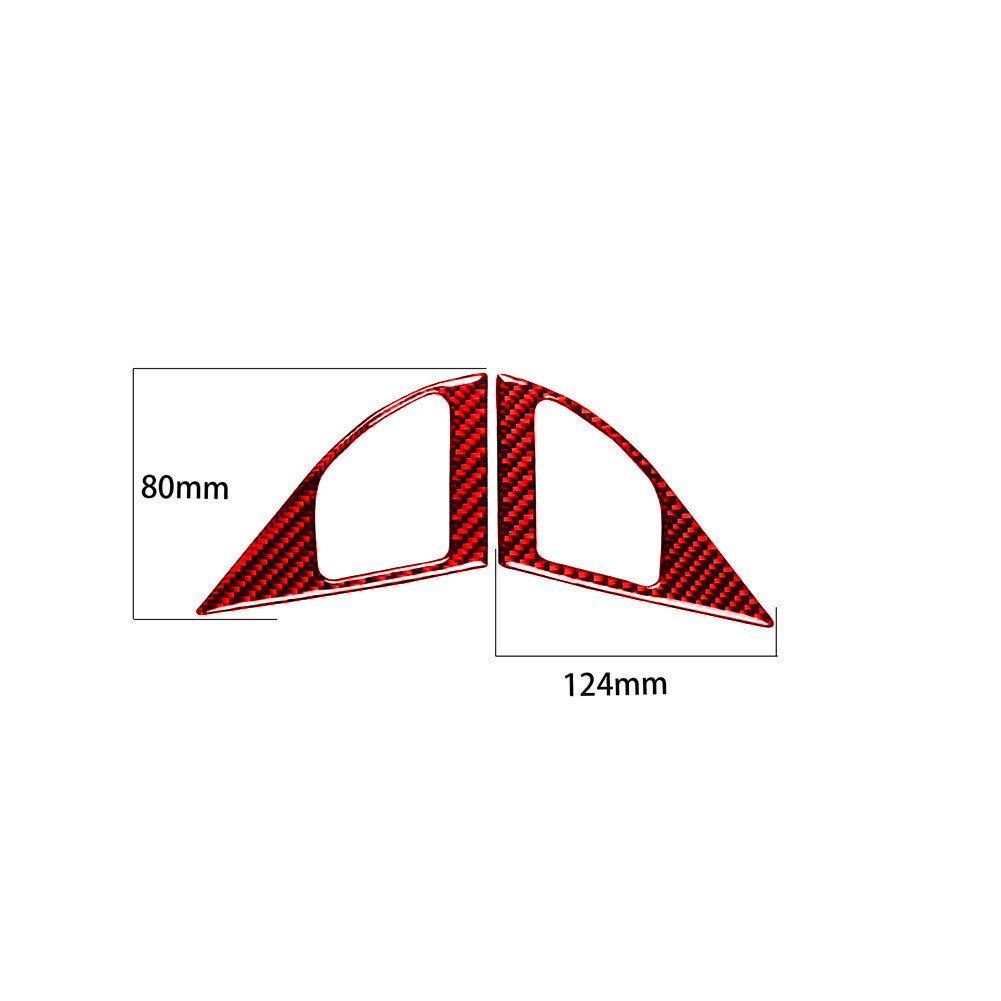 2Pcs Red Carbon Fiber Door Speakers Cover Trim Fit for Mitsubishi Lancer 08-15
