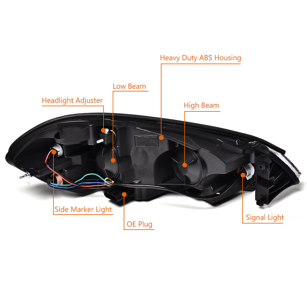 Suitable for 06-13 for Impala/06-07 Monte Carlo Transparent Corner Black Headlights - v