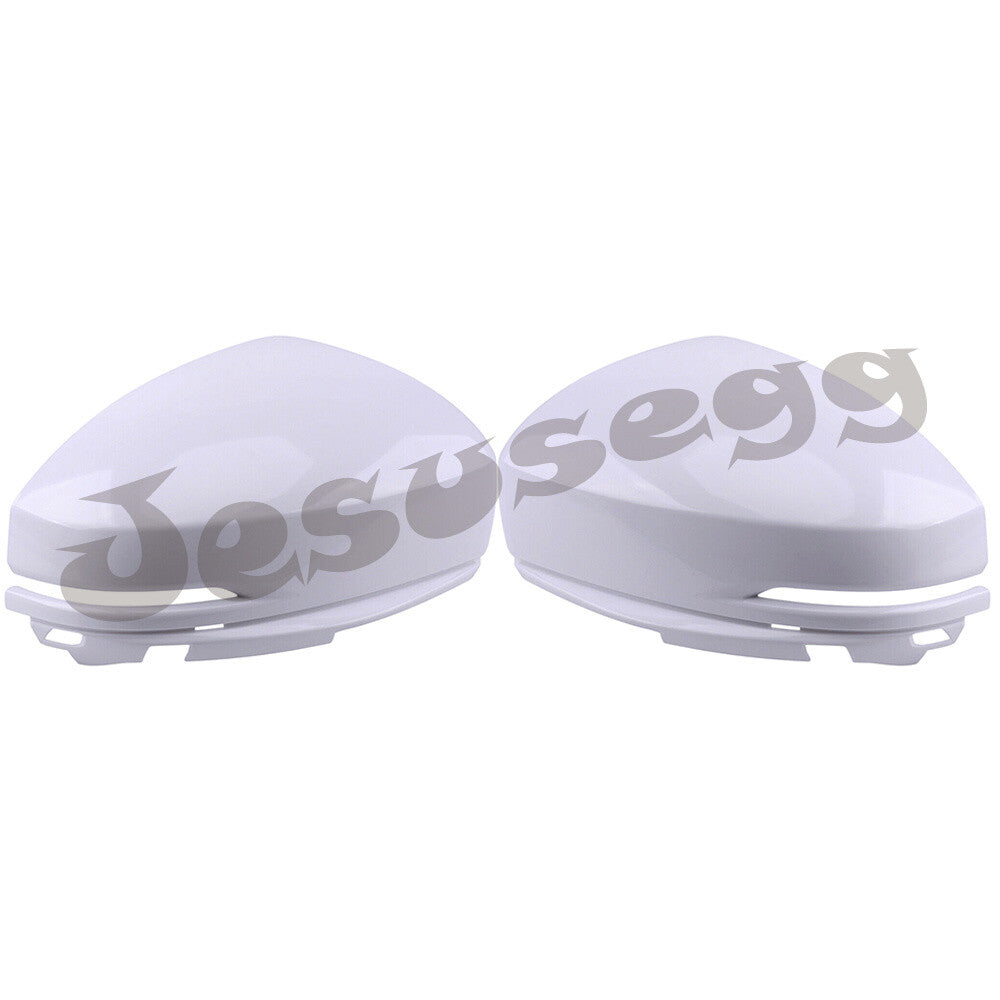 2Pcs LR Door Side Rear View Mirror Cover W/ Light Hole For 14-18 for Honda Fit Jazz