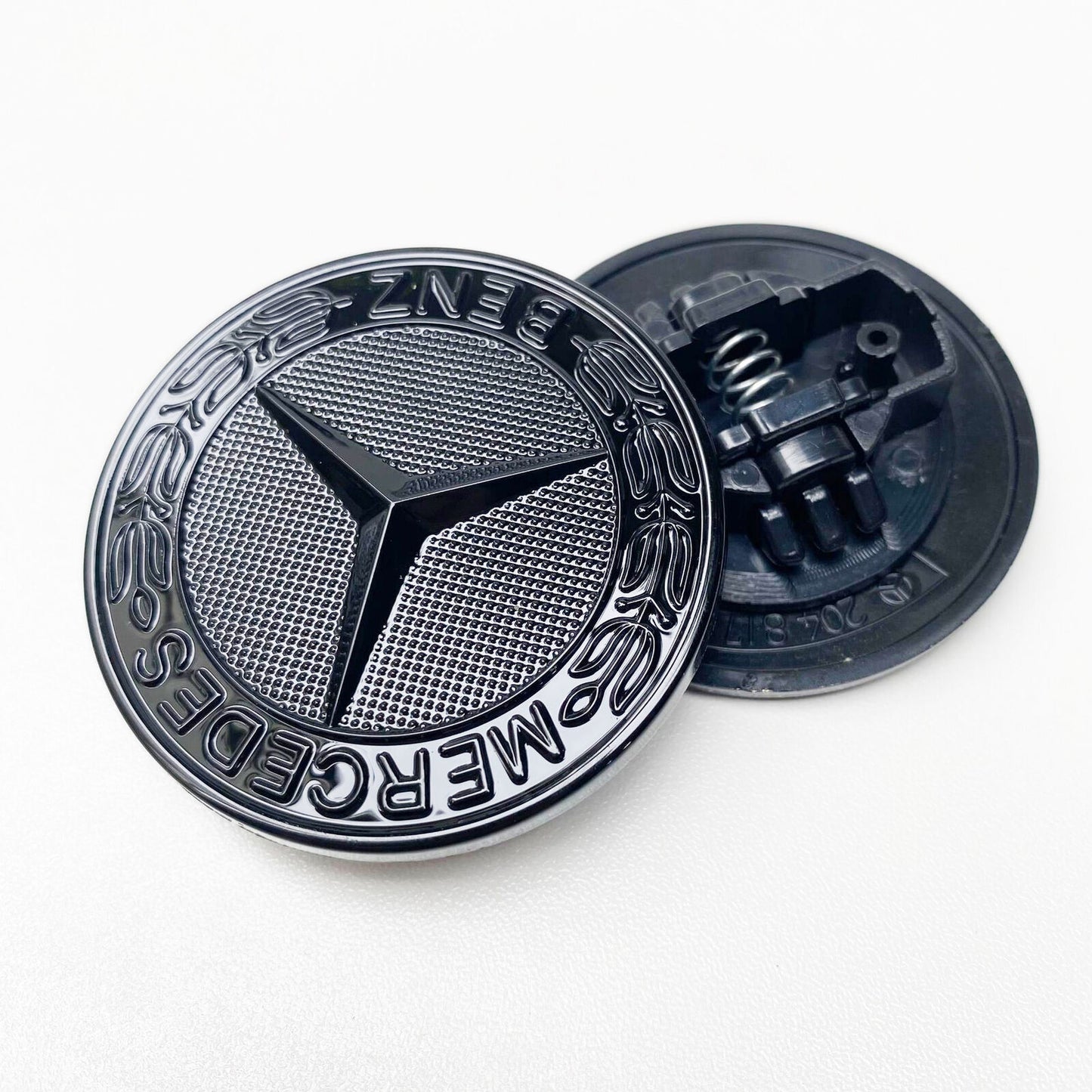 57 mm gloss black flat-cover decorative badge for Mercedes-Benz C-Class W205