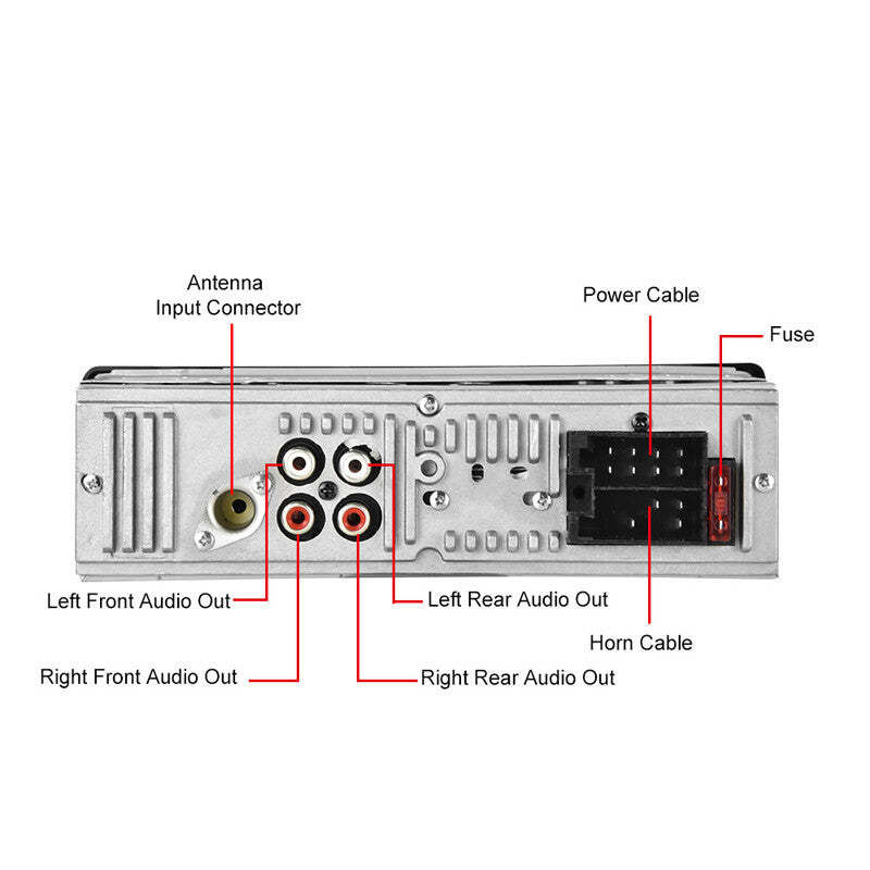 12V 1-inch car remote control, digital audio MP3 radio player, USB/SD/AUX Bluetooth - n