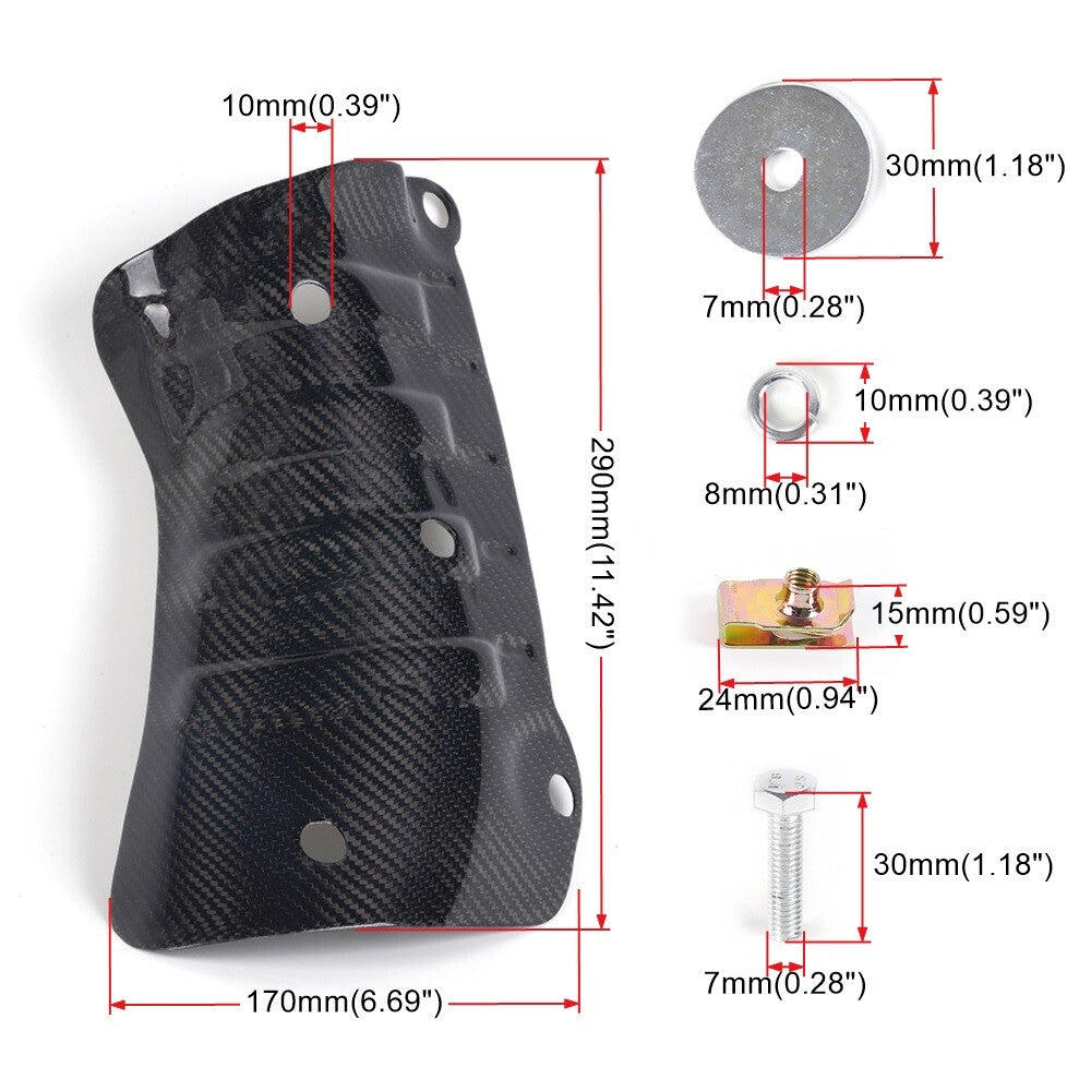 Carbon Fiber Coolant Guard Cover Lower Skid Plate For 2017-2024 for Tesla Model 3