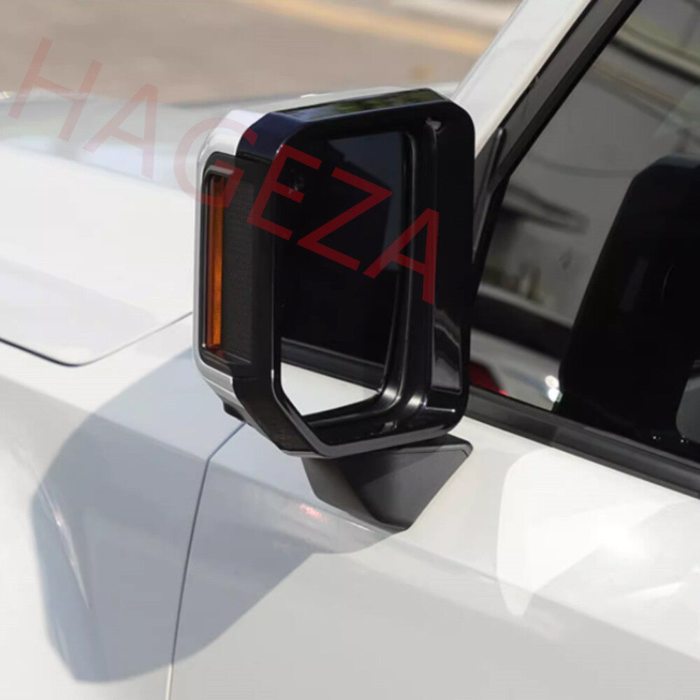 Gloss Black Rearview Mirror Rain Eyebrow Cover For Toyot@ for Land Cruiser LC250 24+