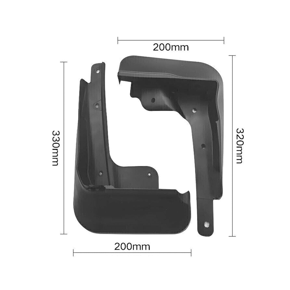 Black front and rear splash guards are available on 2022-2024 for Honda for Civic Hatchbacks. n
