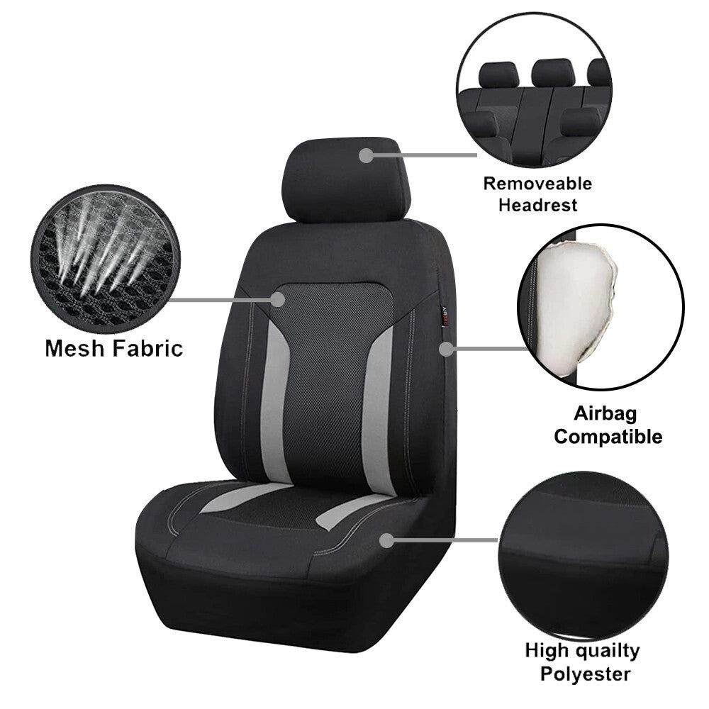 Mesh Fabric Accessory for Seat Covers Fit For Car Truck SUV Van - 2PC Front Seats
