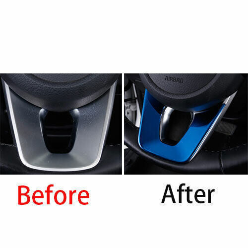 Car Steering Wheel U Type Frame Cover Trim Fit for Kia Seltos 2020-22 Blue Steel
