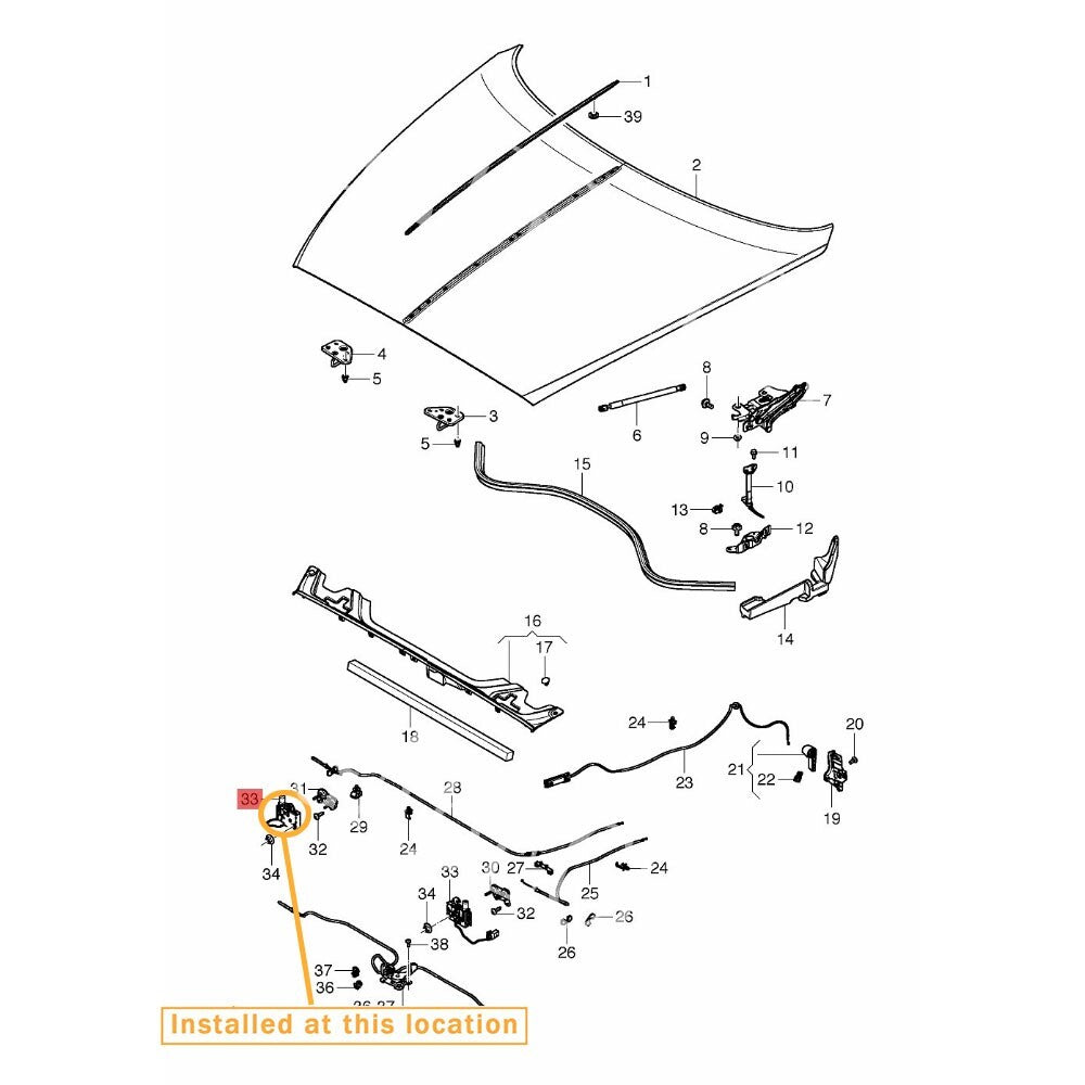 Suitable for Bentley GT Flying Spur front hood latch 3SA823509