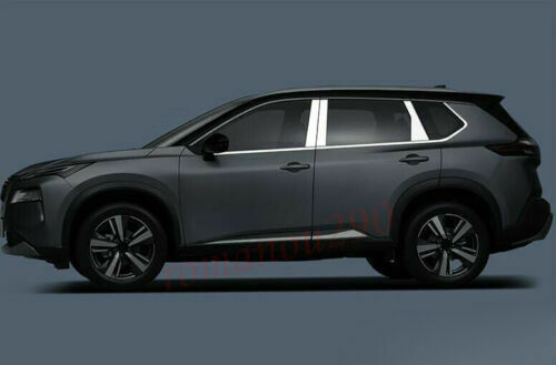 12P for Nissan Rogue 2021-2023 Chrome Window Sill Pillar Posts Molding Cover