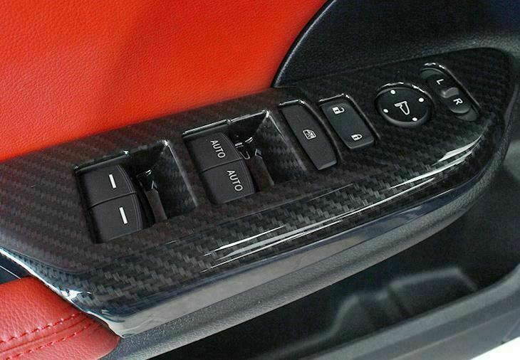 Carbon Fiber Interior Door Window Switch Cover Trim for Honda for Civic 2016-2021