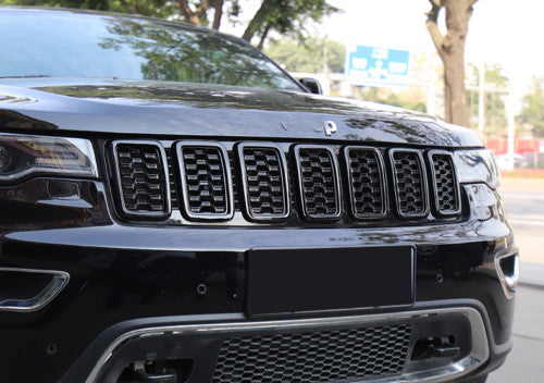 for Jeep Grand Cherokee 17-20 Front Center Inserts Mesh Grille Cover Trim Black