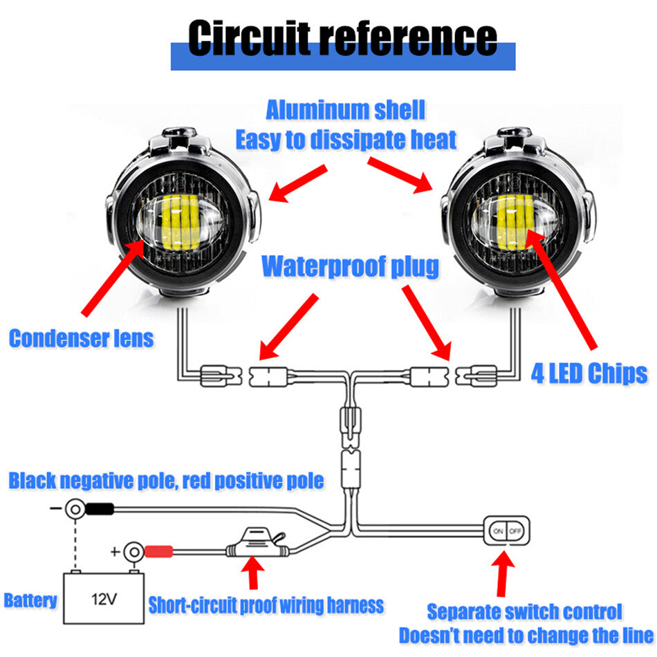 LED Fog Lamp Auxiliary Driving Lights fit for BMW K1600 R1200GS R1100GS F700GS