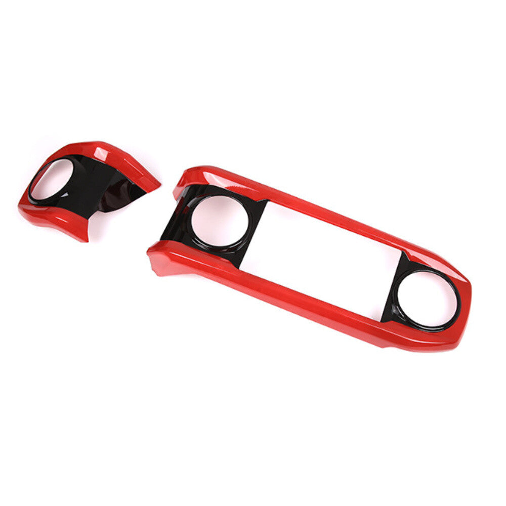 Red Black Central Control Dashboard Air Vent Outlet Trim For T@yota T@coma 2016+