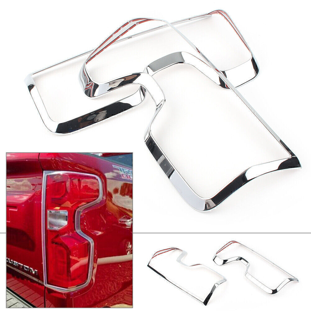 2X ABS Chrome Rear Tail Light Cover Trim Fit for Chevrolet Silverado 1500 2019-2020