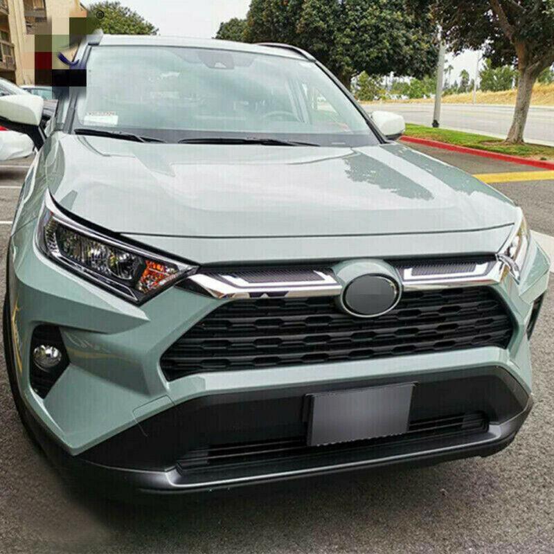for Toyota RAV4 19-2023 Chrome Front Grille Overlay Front Grill Cover Trim 2PCS