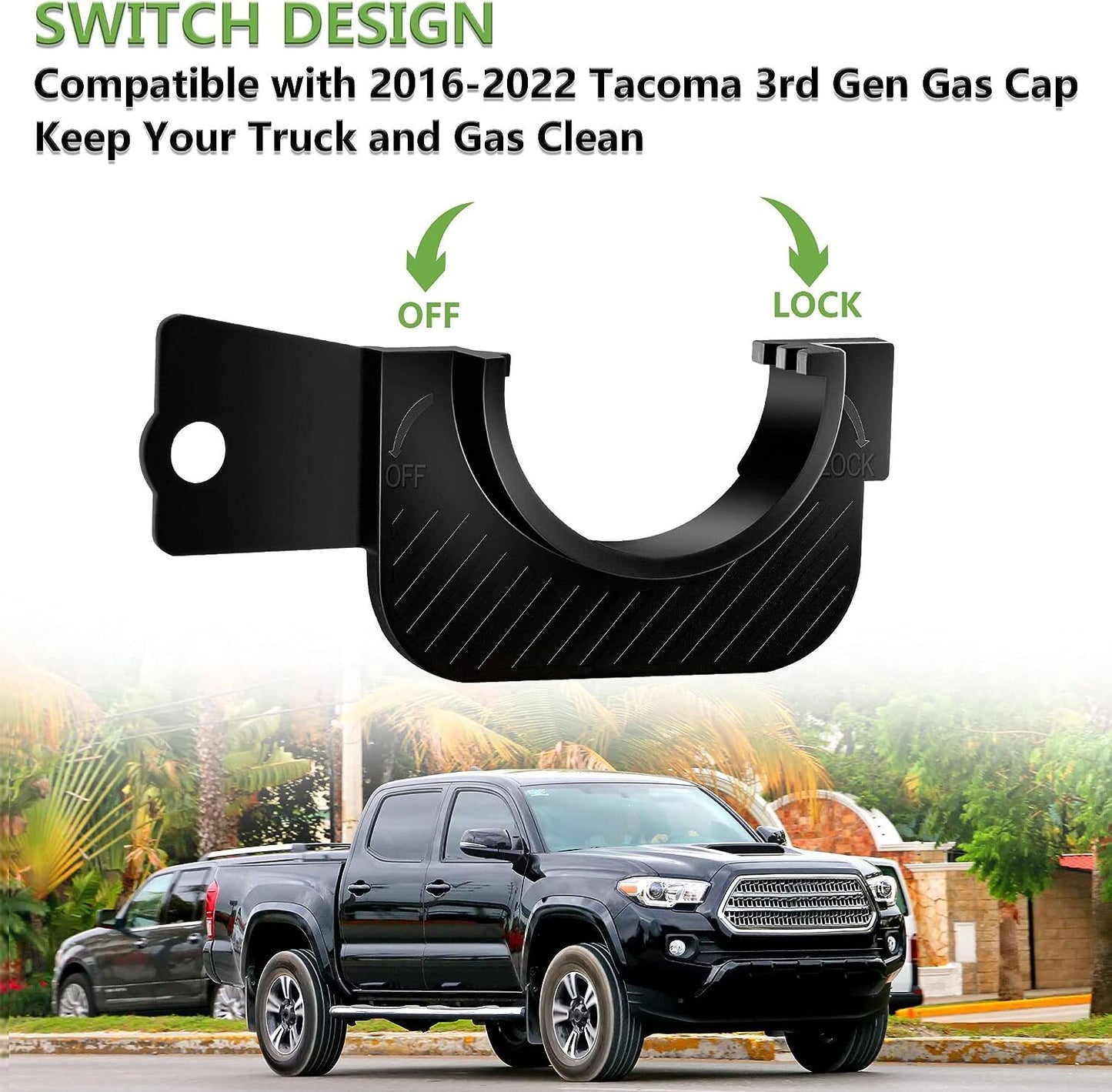 Fuel cap bracket for 2016-2022 Tacoma 3rd generation trucks, black. n