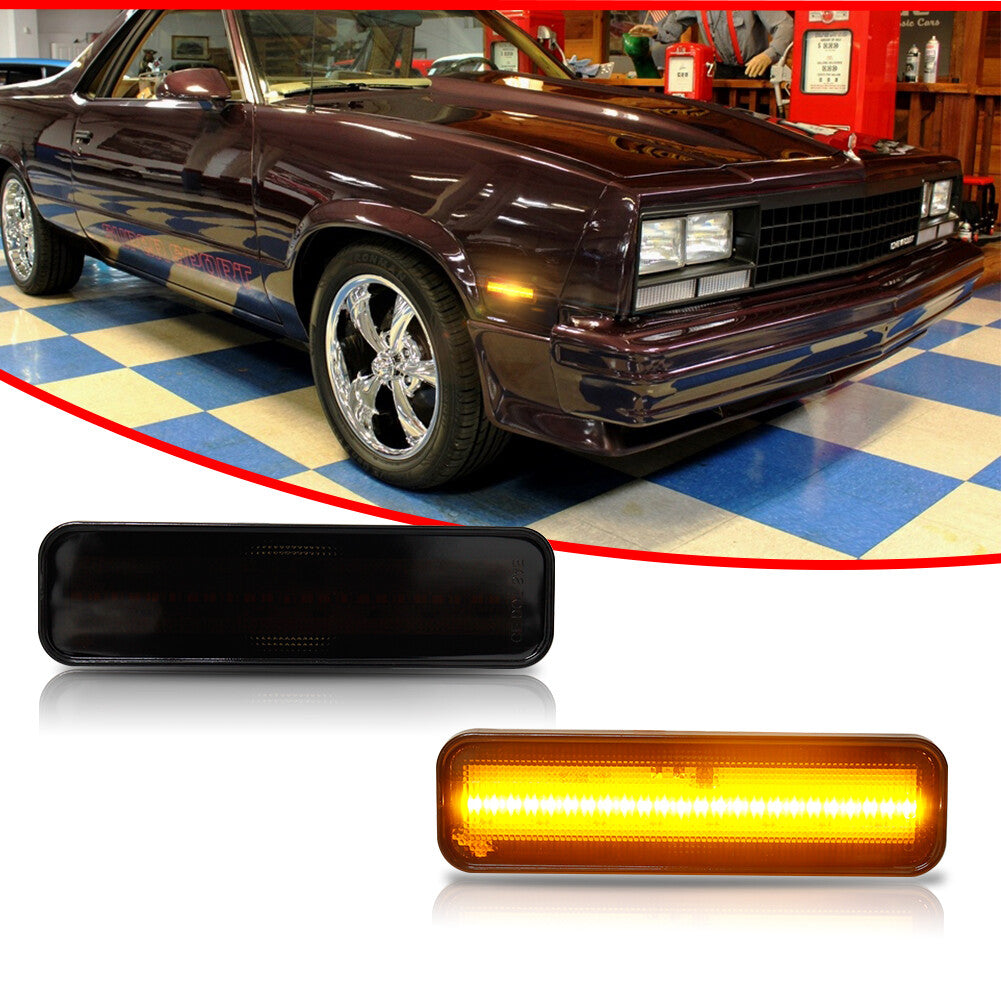 Smoke amber LED side marker light suitable for 82-87 El Camino and for GMC Caballero- v