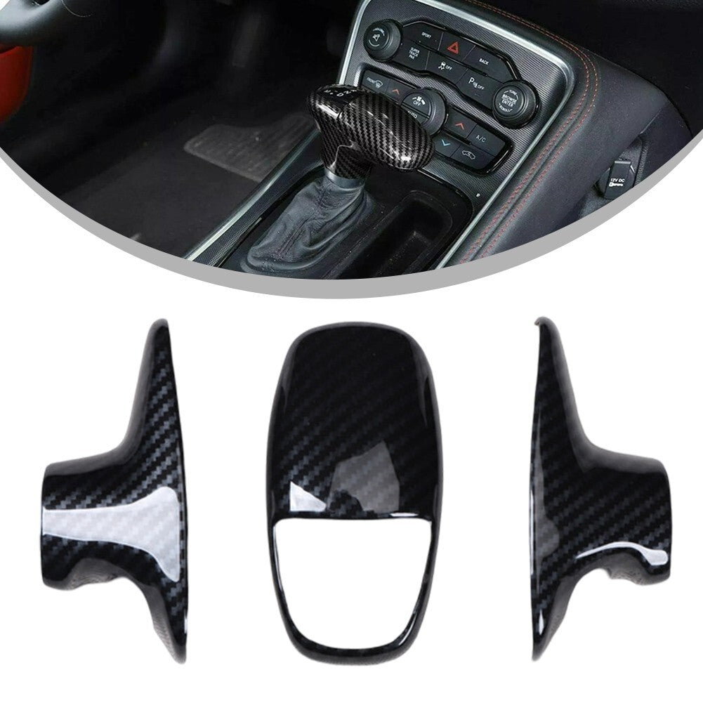 Carbon Fiber Gear Shift Knob Decor Cover Trim for Dodge for Challenger Charger v