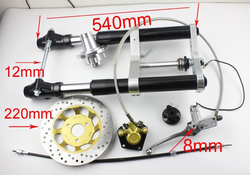 45mm Gold Front Forks Disc Brake Tripple Tree for Honda Monkey Z50 Bike 10 12