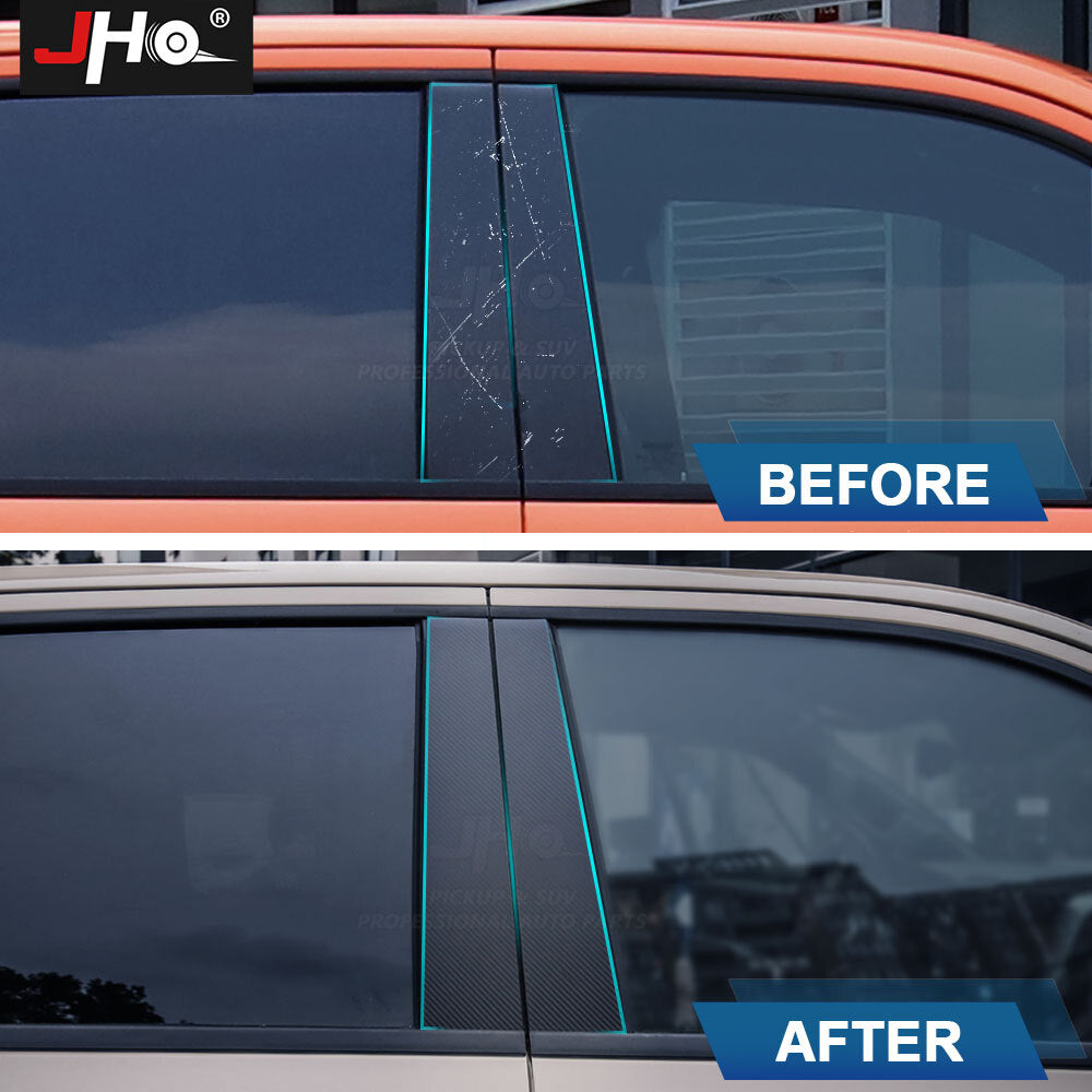 Carbon Fiber Style Window Pillar Post Sticker Trim Decor for Dodge for Ram 1500 TRX