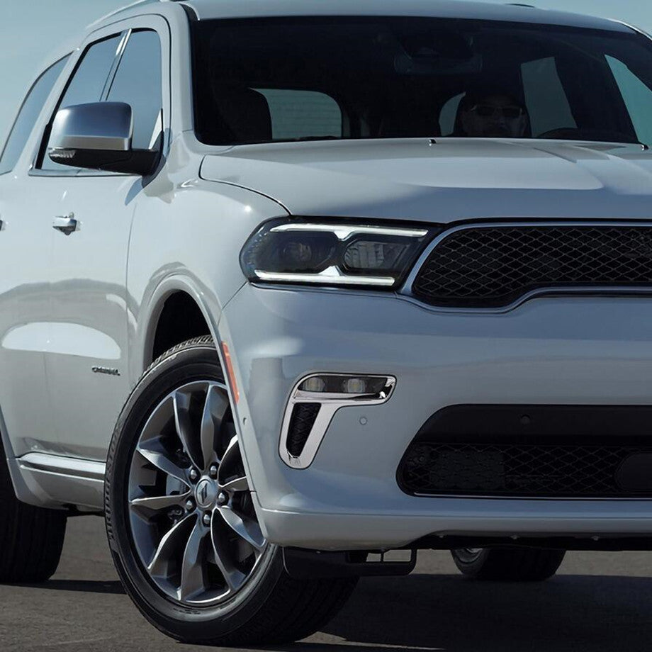 ABS Chrome Front Fog Light Lamps Frame Cover Trim 2P For 2021-2024 for Dodge Durango v