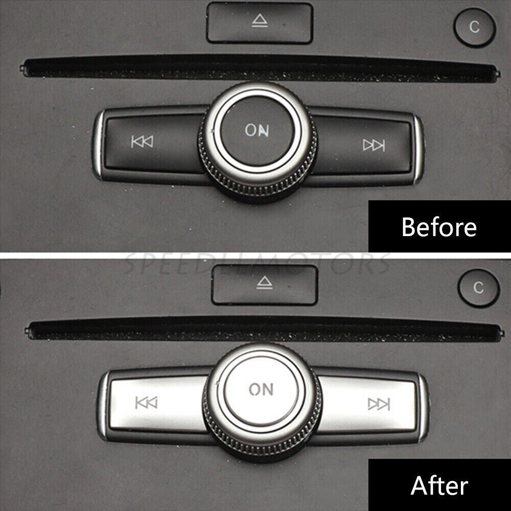 for Mercedes for Benz C E Class W204 W212 GLK Chrome Volume Knob Button Sequins Trim Q