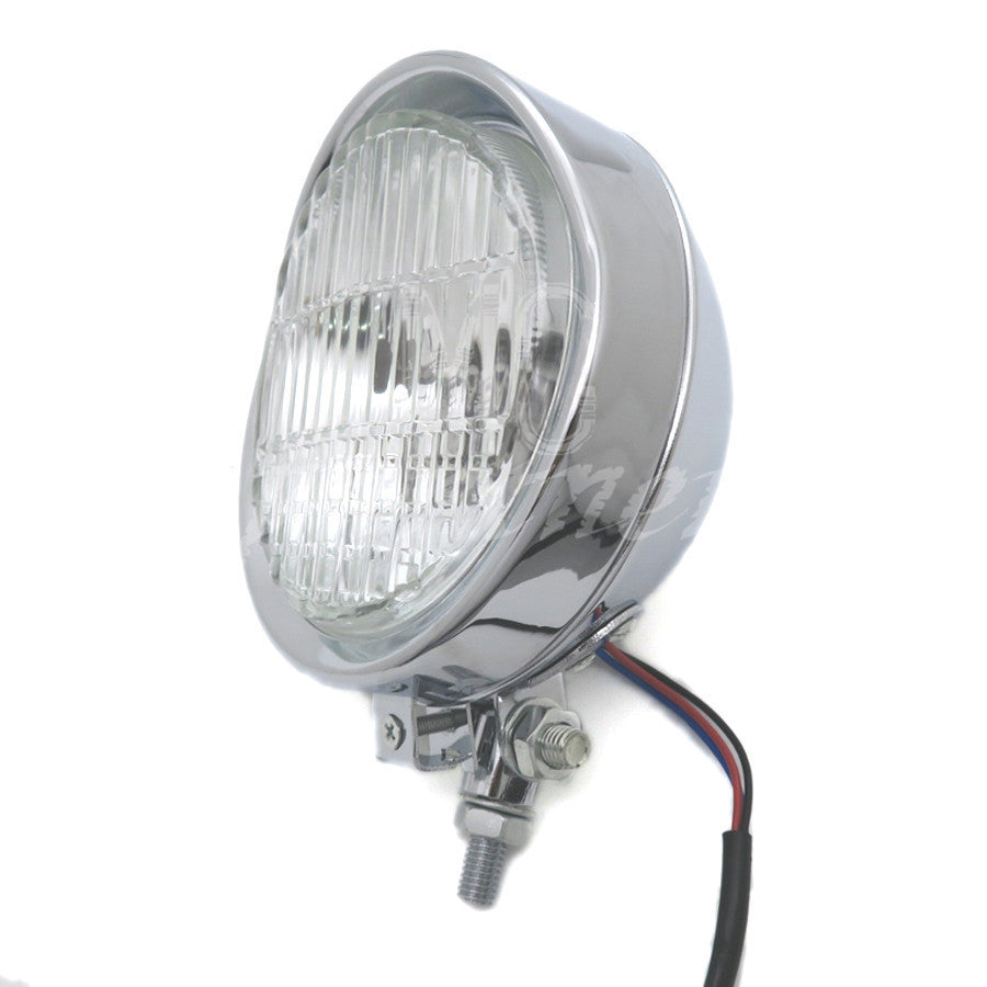 5.7 Chrome Retro Headlight Clear Len for Harley Chopper Bobber Cruisers Custom Q