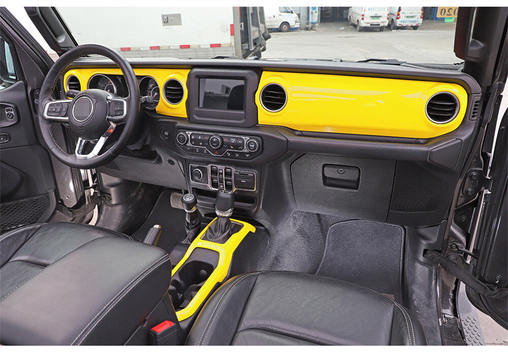Center Console Dashboard Gear Shift Trim for Jeep for Wrangler JL JT 2018+ABS Yellow