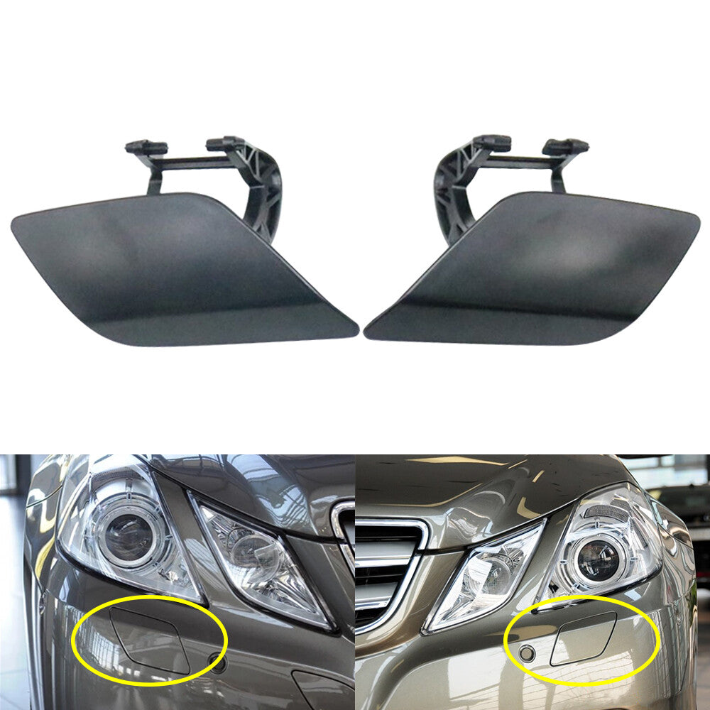 Fits 2009-12 for Mercedes for Benz E Class Left + Right Front Headlight Washer Cover Cap