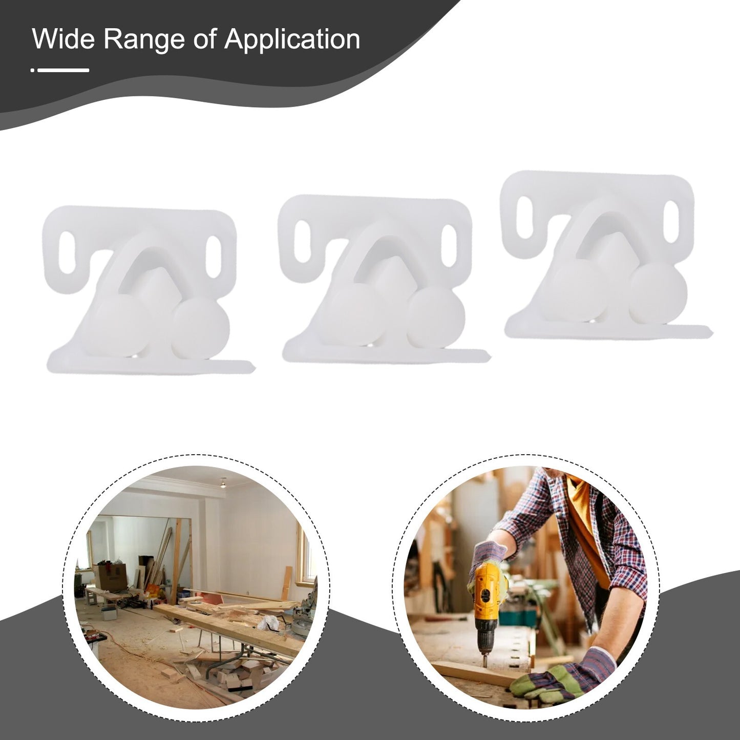 Versatile 3pcs Marine Boat Ball Catch Door Latch ABS Plastic Easy to Install