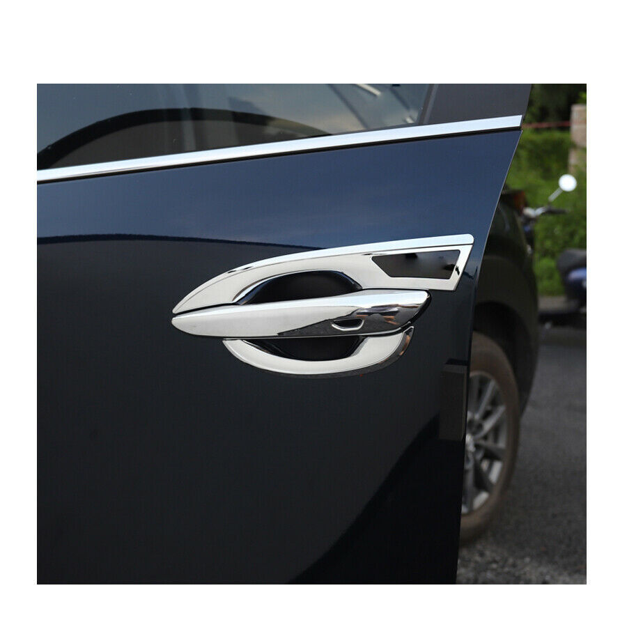 for Mazda CX-30 2020-22 Chrome ABS Door Handle+Door Bowl Trim Cover W/ for Smart Hole